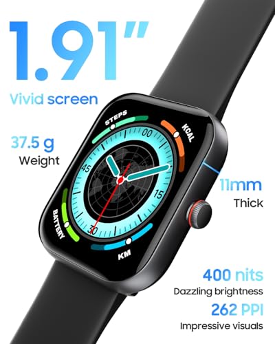 Toobur Smart Watch For Men Women, Alexa Built-In, Answer/Make Calls, 1.91 Inch Hd Screen Fitness Watch, Ip68 Waterproof, 100 Sports, Heart Rate Monitor, Sleep Tracker, Smartwatch Compatible Android Ios thumb #4