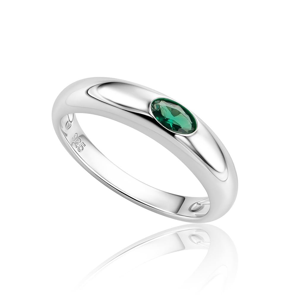 OROVI Ring Silber 925 Damen, Sterling Silber, Verlobungsring Damen mit Rubin/Smaragd/Saphir, Silberring, Schmuck mit Edelsteine, Silberne Trauringe, Hypoallergener Schmuck, inkl. Edler Schmuckbox