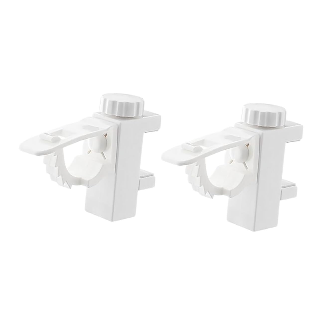 Sosoport 2Pcs No Drill Rotating Curtain Rod Brackets Adjustable Holders for Closet Bathroom and Home Use Secure Grip Design for Easy Installation and Versatile Functionality