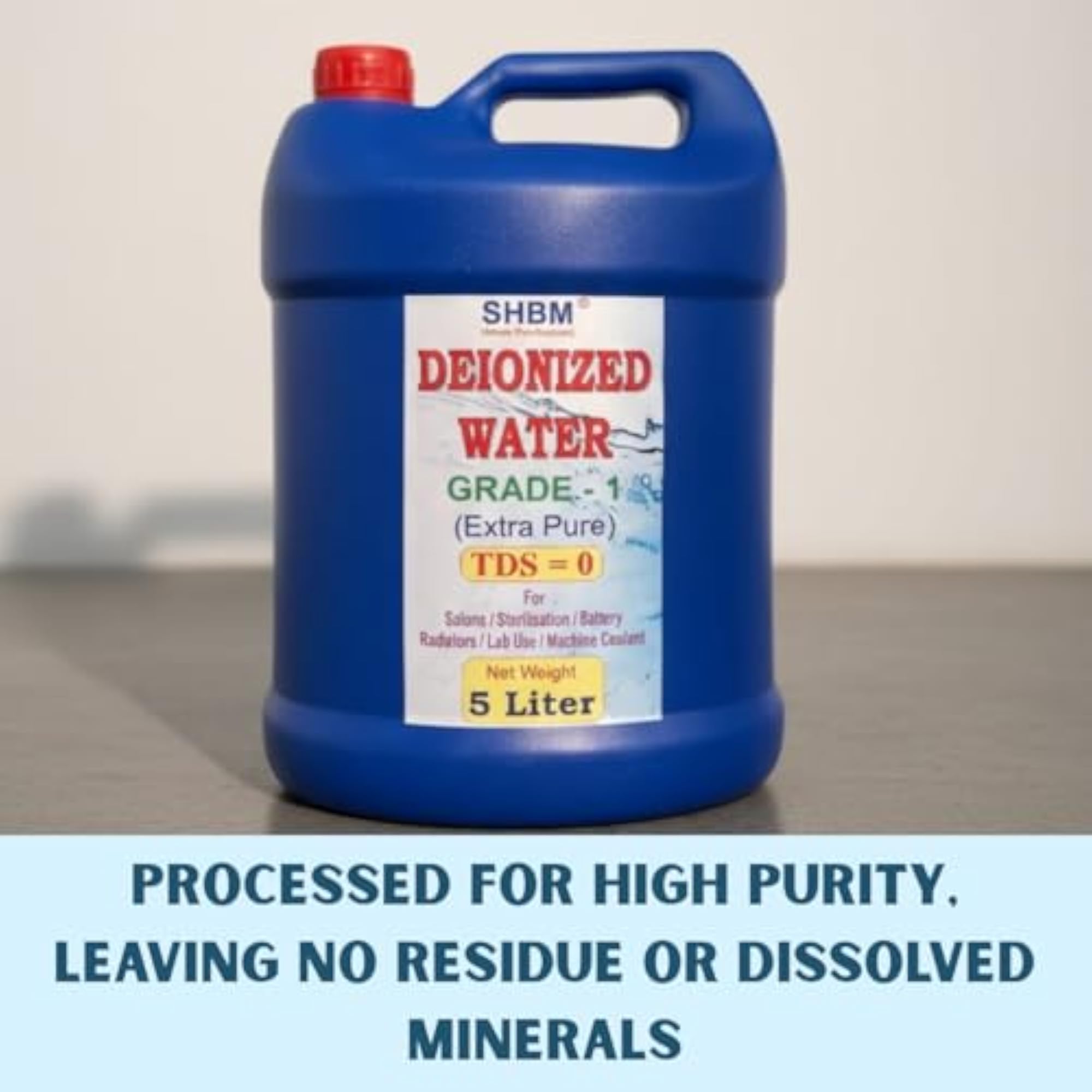 Deionized Ultra Pure Distilled Water, 5 Liter