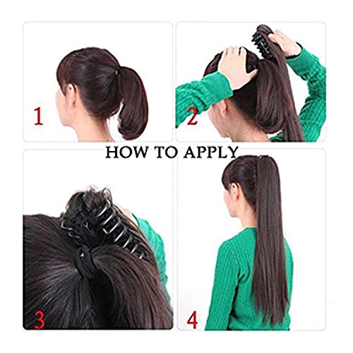 Image of Women Ponytail Hair Extension 20 Inch Step Cutting Curly Brown Highlight Hair Pieces for Women Party /Halloween /Christmas