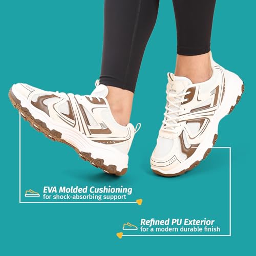 Image of YOHO Tempo Chunky Sneakers for Women|Stylish & Lightweight Casual Sports Shoes for Woman /Girls |Walking, Running, Gym & Everyday Use -0705