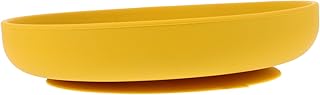 FRCOLOR Plato de Silicona Antideslizante con Ventosa Personas Mayores de Derrames Usar Discapacitados Color Jengibre