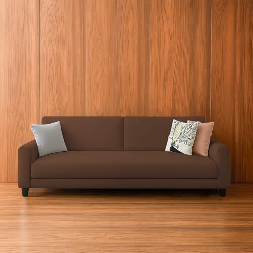 Image of Kathleen 3 Seater Sofa Set for Living Room - Foldable Convertible Couch Furniture for Home, Office or Guest Use, Modern Designer Stylish Comfortable (Brown)