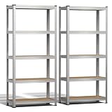 VOUNOT® 2 x Estantería Metálica 150x70x30 cm, Estante Almacenamiento de 5...