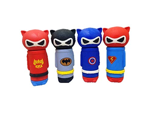 TrendyTap Super Hero Cartoon Avenger Character Hulk Captain America Iron Man Figurine Eraser-Park of 3 Erasers