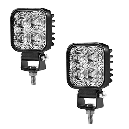 Viugreum 2 pack Led Arbeitsscheinwerfer 12V - 24V, 12W Led Zusatzscheinwerfer, Kaltweiß, IP67 Wasserdicht Offroad Scheinwerfer für SUV, UTV, ATV, LKW