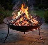 Braciere da Esterno Giardino Terrazzo Cestino in Ferro per Legna Ciotola per Fuoco Braciere Rotondo Mod. Melbourne (SMALL)