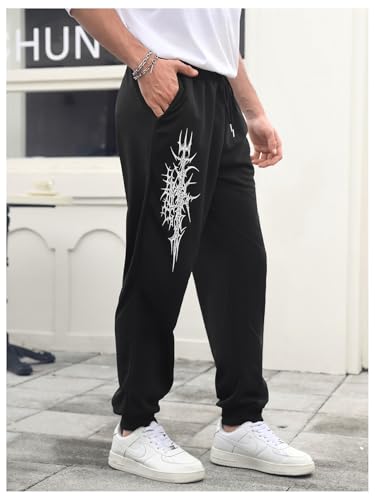 SHENHE Men's Graphic Drawstring Jogger Track Pants Loose Athletic Sports Sweatpants Streetwear4