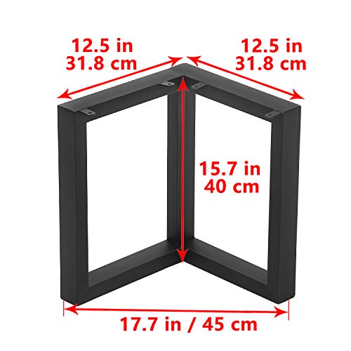 Image of MBQQ Furniture Legs H15.7 xW17.7(2pcs) Rustic Decory Right Angle Shape Table Legs,Heavy Duty Metal Desk Legs,Dining Table Legs,Industrial Modern,DIY Iron Legs