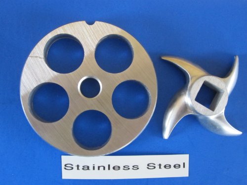 Smokehouse Chef Size #12 X 3/4 Inch Meat Grinder Grinding Plate and Knife SET for Westin, Hobart, Cabelas, Universal