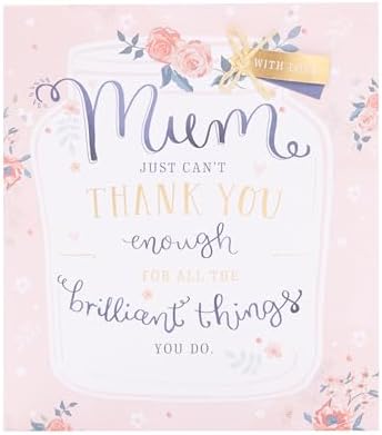 UK Greetings Mother's Day Card With Envelope - Heartfelt Design, Light Blue - View #2