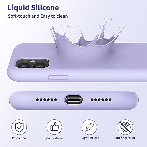 TAXXOE Silicone Case with iPhone 11 Case Soft Ultra Slim Protective Shockproof Liquid Silicone Phone Case,Anti-Scratch Microfiber Lining,6.1 inch-Lilac - Image 3