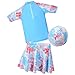 Kids Swimsuit Girls Rash Guard Sets Sun Hat Ocean Summer Princess UPF 50+ Bathing Suit Swimwear