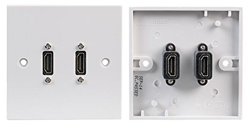 Pro Signal PELR0096 1‑Gang Multimedia Wall Plate - 2× Vertical HDMI Sockets, HDMI 1.4