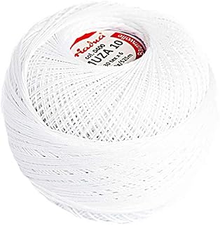 Cotton Crochet Thread Size 10, Fine Yarn (574yd / 525m), Luxurious Feel Crochet and Knitting (3.52oz / 100g) White (0400)