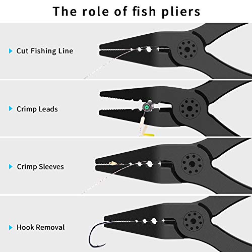 image for LEXSO Aluminum Fishing Pliers Braid Line Cutters Rustproof Saltwater S