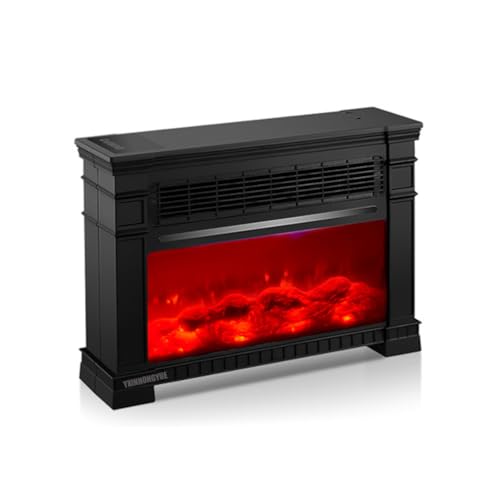 YXINHONGYUE Chimenea eléctrica clásica Negra, Calefactor eléctrico silencioso Inteligente Independiente con Control Remoto Seguro y Elegante para Espacios Interiores,Negro