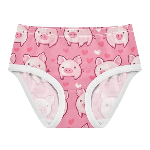 Wusikd Piggy Pink Girls' Underwear Cotton Pink Girls Briefs Soft Toddler Underwear 2T