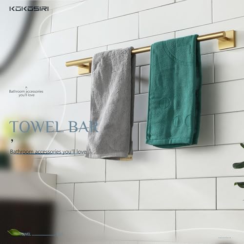 Image of KOKOSIRI Towel Bar Bathroom Towel Holder for Bath Kitchen Cabinet Towel Rails 20 Inch Brushed Gold Stainless Steel B4005BG-L20