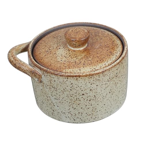VILLFUL Cacerola De Cerámica Japonesa Para Guisos Con Tapa, Cuenco Pequeño Para Sopa Al Vapor, Olla Para Cocina Casera, Vajilla De Cocina Resistente y Versátil Para Uso Doméstico