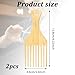 Xthrotsenk 2 Pack Bamboo Afro Hair Pick Comb Set - Natural Anti-Static Wide-Tooth Detangling Combs for Men and Women with Thick Curly Hair