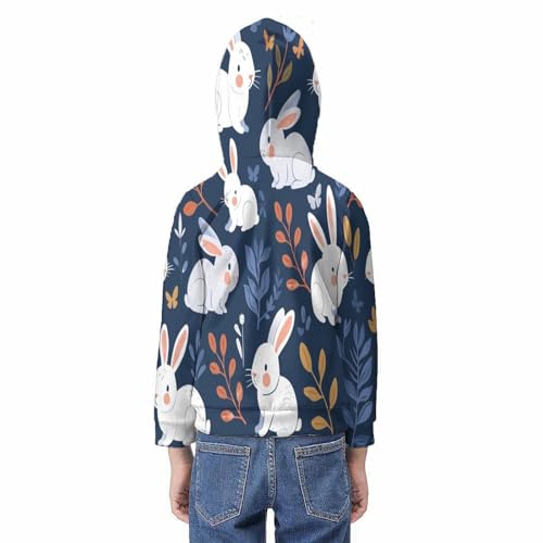 Sweat à capuche lapin 3D pour ado fille et garçon de 9 à 11 ans