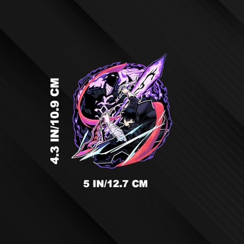 Image of Solo Leveling Peeker Anime Manga Decal Water Resistant Sticker Indoor Use Ideal for Laptop Window (Sung Jin Woo Purple)