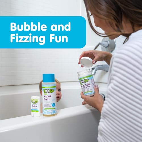 Image of Boogie Spa Kit, Includes Boogie Kids Bath Salts, Eucalyptus, 15 oz (Pack of 1) Vapor Bath 10 Fl oz (Pack of 1) Chest Rub Stick 0.49 oz (Pack of 1)
