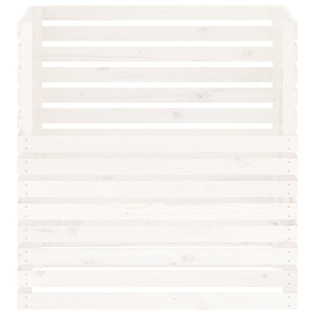 vidaXL Compostador de Madera Maciza de Pino Blanco 100x100x102 cm