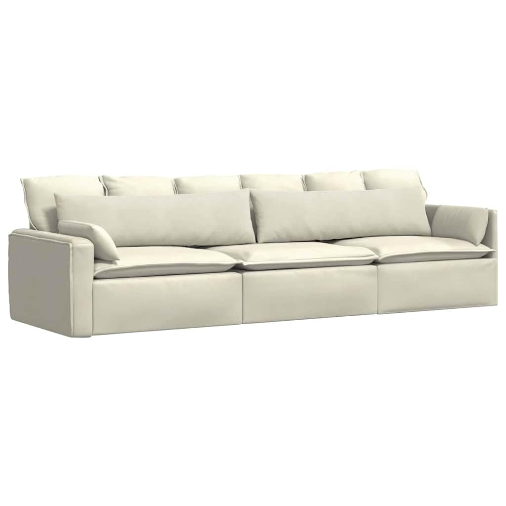 Cuscini da Divano 2 pcs Crema 145 x 40 cm Tessuto in Cords con Fibra di Poliestere Imbottitura Morbida Sfoderabili per Soggiorno Camera Studio Comfort Ergonomico