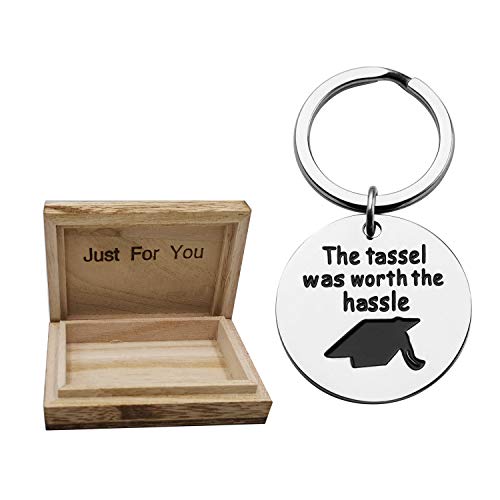 Graduation Cap Inspirational Gifts The Tassel was Worth The Hassle Keychain Class of 2020 Graduation Gift for Her and Him