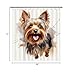 Ganshan Bi Yorkshire Terrier Dog Shower Curtain for Bathroom Lovely Dog Puppy Pet Animal Print Bath Curtains Home Decor with 12 Hooks 66x72 Inch Style 4