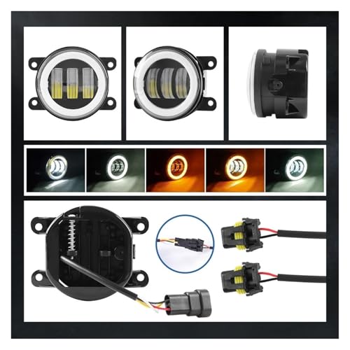 Faros Angel Eyes para coche con luz diurna DRL doble color antiniebla de alta intensidad 4x4 5