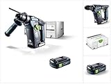 Marchas: 1 Festool BHC 574723 - Taladro percutor inalámbrico (18 V, 25 Nm, sin escobillas, incluye batería de 3,1 Ah, sin cargador)