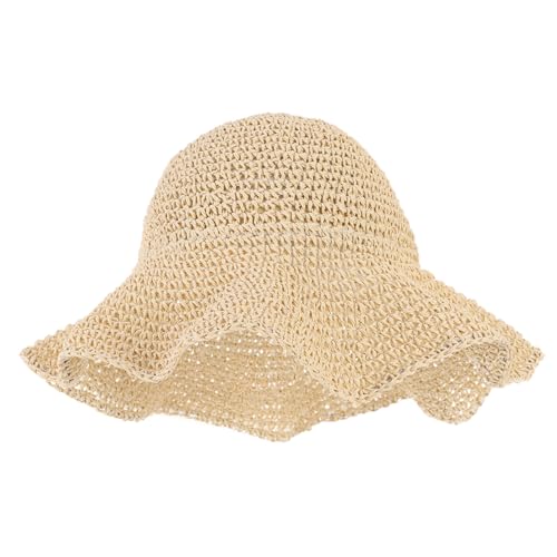 Oweisong Beach Hats for Women Trendy Summer Straw Sun Hat Floppy Wide Brim Boho Crochet Hats for Vacation Travel