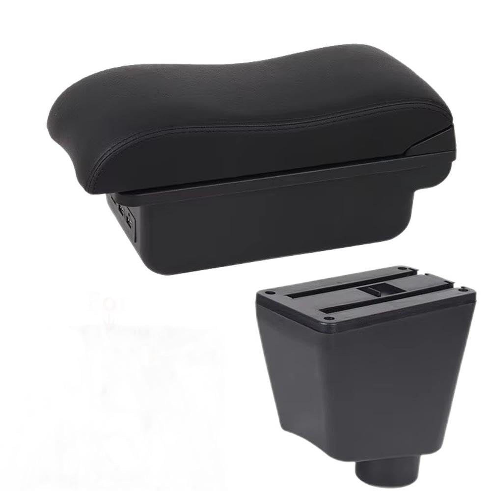 For Renault Clio 4 For Clio 3 Car Armrest Box Storage Box Holder Ashtray Curved Surface Replacement Parts(B2 Black line 3USB)