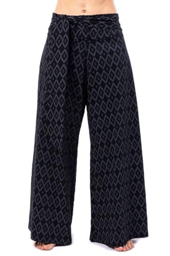 Pantalon femme jersey noir grande taille S au XXXL imprimé zen