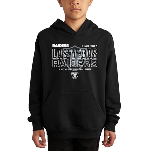 Junk Food NFL - Las Vegas Raiders - Modern Outline - Officially Licensed Youth Pullover Fleece Hoodie for Boys and Girls