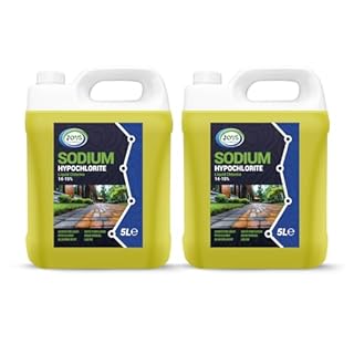 JOVS Sodium Hypochlorite 2 X 5L - High Strength (14-15%) Brick, Driveway & Patio Cleaner - Stain Removal | Bleaching Agent | Odour Removal