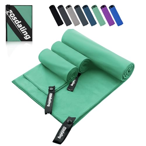 Mikrofaser Handtuch 3er Set - Groß 200*100cm & 2 Klein 80×40cm, Schnelltrocknend Microfaser Sporthandtuch, für Reisehandtuch, Badetuch, Fitness & Sport Handtücher und Strandtuch (Grasgrün) Mikrofaser Handtuch 3er Set - Groß 200*100cm & 2 Klein 80×40cm, Schnelltrocknend Microfaser Sporthandtuch, für Reisehandtuch, Badetuch, Fitness & Sport Handtücher und Strandtuch (Grasgrün)