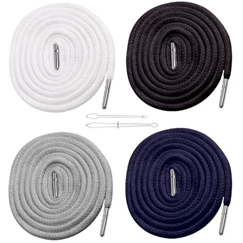 4Pcs Replacement Drawstring Cord for Pants,Round Cotton Drawstring for Hoodies, Sweatpants, Sweaters