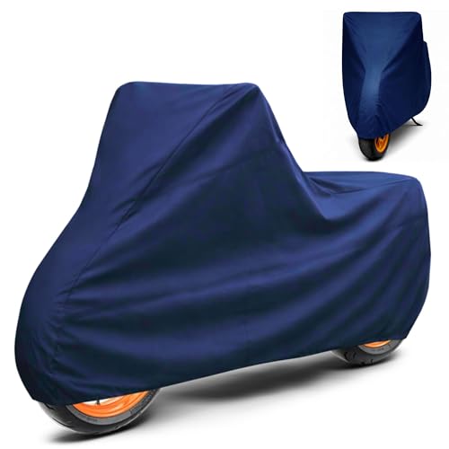 Image of Strong Blue 100% Waterproof Apache RTR 160 Bike Cover | Motorcycle Body Cover for Rain & Sun | UV Protection, Dustproof, Scratch Resistant, Windproof, Heat Resistant, Vehicle Specific Fit