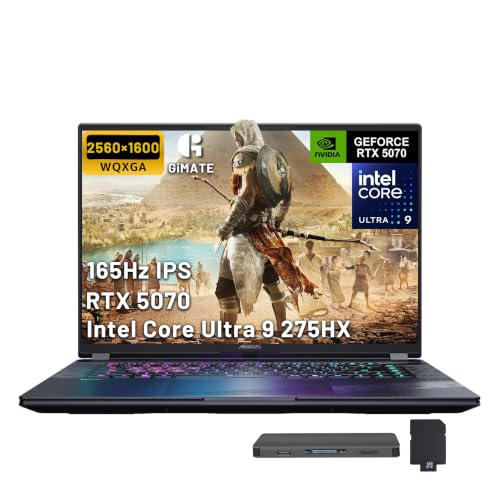 Image of GIGABYTE AORUS Elite 16 16 inch WQXGA 165Hz Gaming Laptop, Intel Core Ultra 9 275HX, NVIDIA GeForce RTX 5070, 32GB DDR5, 3TB Storage(2TB SSD+1TB Docking Station), RGB Backlit Keyboard, Win 11 Pro, Gray