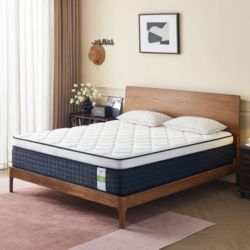 Yantan Queen Mattress 12 Inch Medium Firm Hybrid Queen Size Mattress in a Box Memory Foam and Pocket Springs for Breathable Comfort Pressure Relief Motion Isolation CertiPUR-US Certified