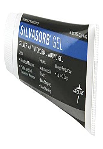 Medline SilvaSorb Silver Antimicrobial Wound Gel, Ionic Silver Technology, 3 Ounces, Nonstaining, Viscous Formulation, 1 Each