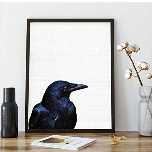 Toile indigo oiseau deco salon affiche de corbeau pour mur moderne