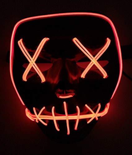 Halloween Mask Cosplay LED Light up Mask Frightening EL Wire Mask for Festival Parties Costume for K - //coolthings.us