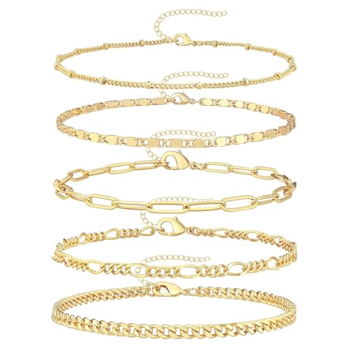 GXGM Juego de 5 Pulseras para Mujer, Joyas Elegantes Ajustables para Mujeres y niñas, Pulseras para Mujer, Regalo para Hija, Amiga, Esposa, Hermana