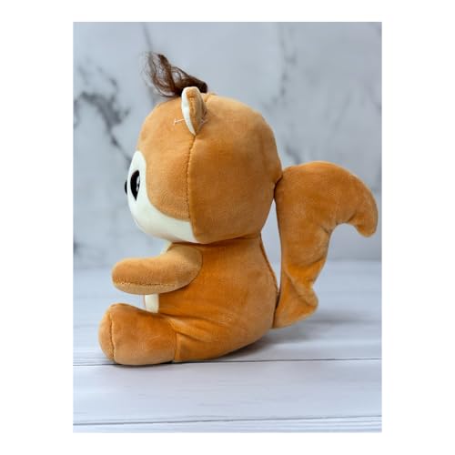 Image of ADORA Hooded Teddy Bear Soft Toy - Kawaii Plushie for Kids, Cute & Huggable Baby Plush Toy, Lovable Gift for Boys & Girls, Ideal for Birthdays & Special Occasions (Squirrel)